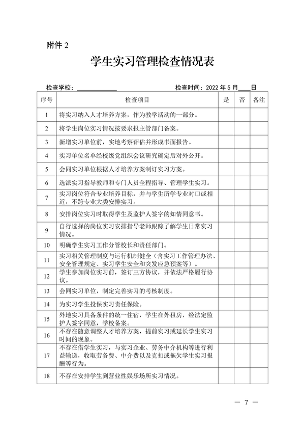 关于开展2022年职业学校实习实训(验)教学检查工作的通知正文_06 关于开展2022年职业学校实习实训(验)教学检查工作的通知正文_06